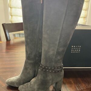 White House Black Market Charcoal Over the Knee Boots